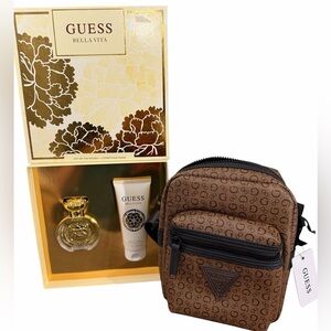 Guess crossbody shoulder bag in Cocoa color! Comes with Guess perfume set! NWT!